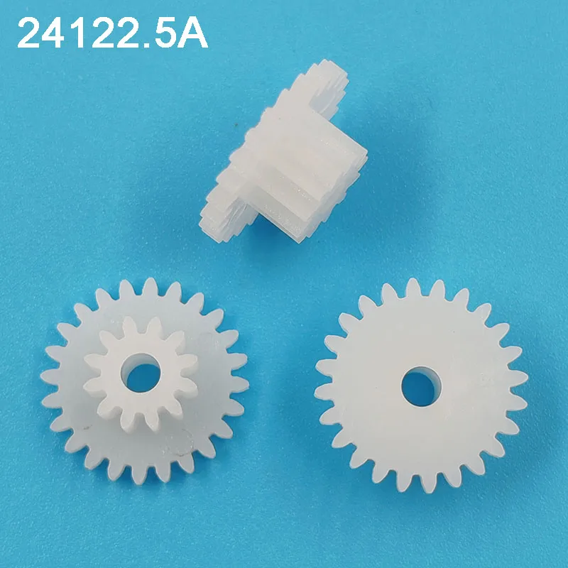 24122.5A 0.5M Gear 13mm Diameter 24 Teeth 12 Teeth POM Plastic Pinion 2.5MM Motor Shaft Toy Parts Wheels 24+12T