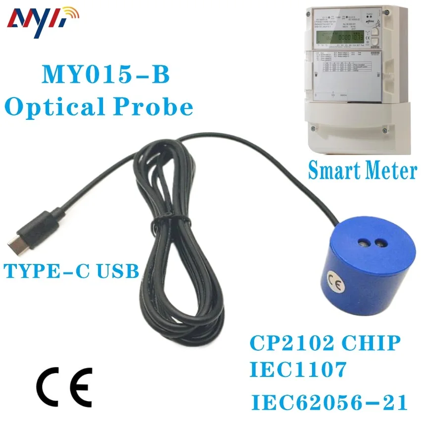 TYPE-C USB2.0 TO Near Infrared IEC1107 IEC62056-21 DLMS Optical Sensor Connect to Android Phone Read KWH METER GAS SMART METER