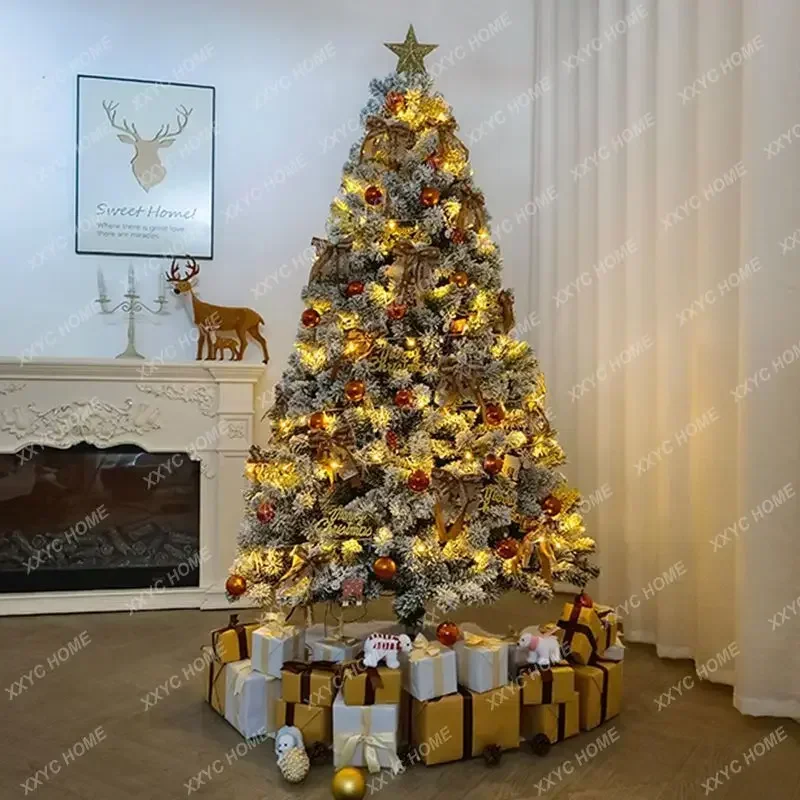 Luxury encryption flocking snow Christmas tree set 1.5/1 8/2.1/3/4 meters, Christmas scene decoration