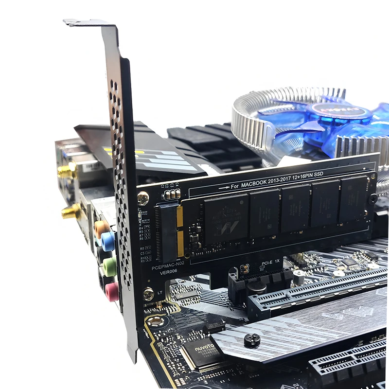 Karta rozszerzeń PCI Express X1 do Macbooka 2013-2017 12+16Pin SSD, konwerter PCI-E 1X na NVME SSD Riser dla A1465 A1466 A1398 A1502 — zdjęcie produktu 6