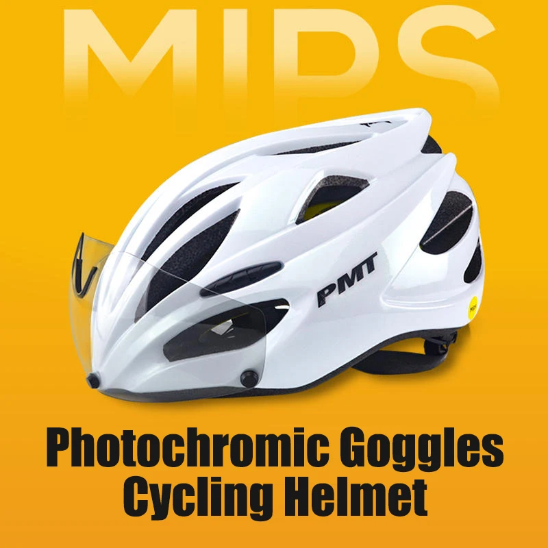 PMT Mips Road Bike Riding Photochromic Magnetic Goggles Helmet for Men and Women MTB Bicycle Safety Cycling Protective Hat Cap