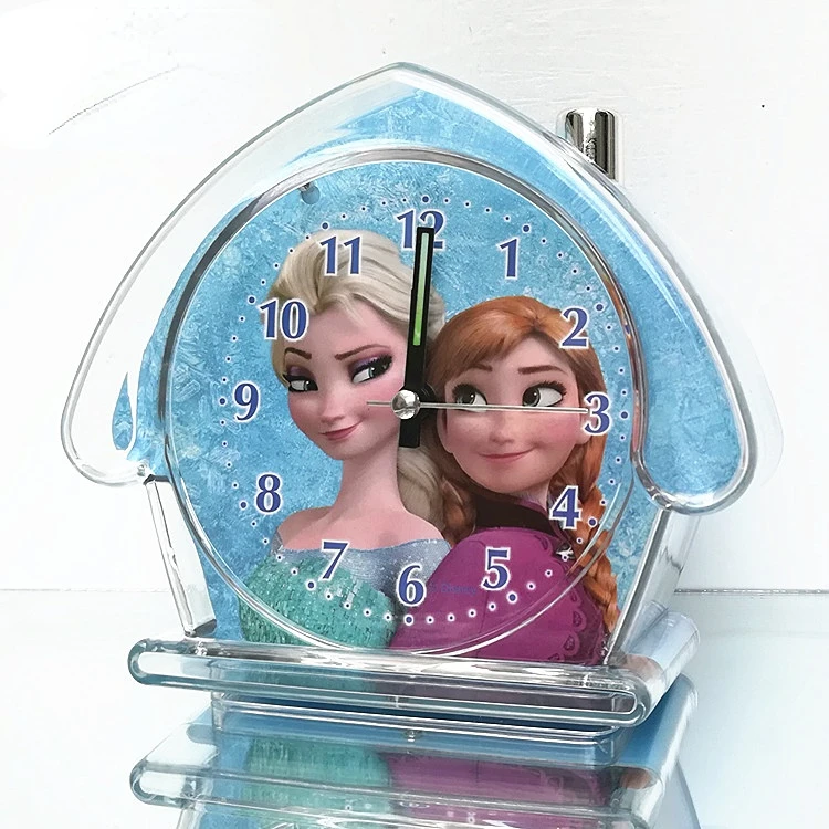 Disney Frozen Anna Elsa Cute Simple Creative Princess Snow White Minnie Children\'s Cartoon Alarm Clock Home Decor Table Clock