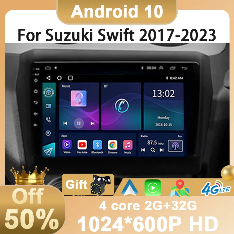 

Автомагнитола 2 Din для Suzuki Swift 2017, 2018, 2019, 2020, 2021, 2022, GPS, мультимедиа