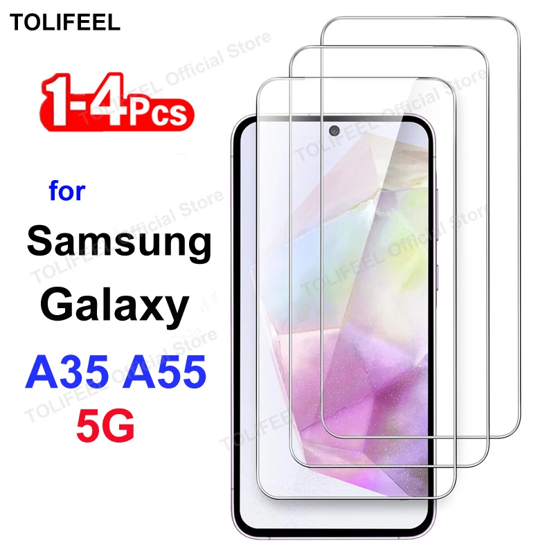Tempered Glass For Samsung Galaxy A35 A55 5G Screen Protector Film HD Crystal 9H Protective Transparent Phone Glass