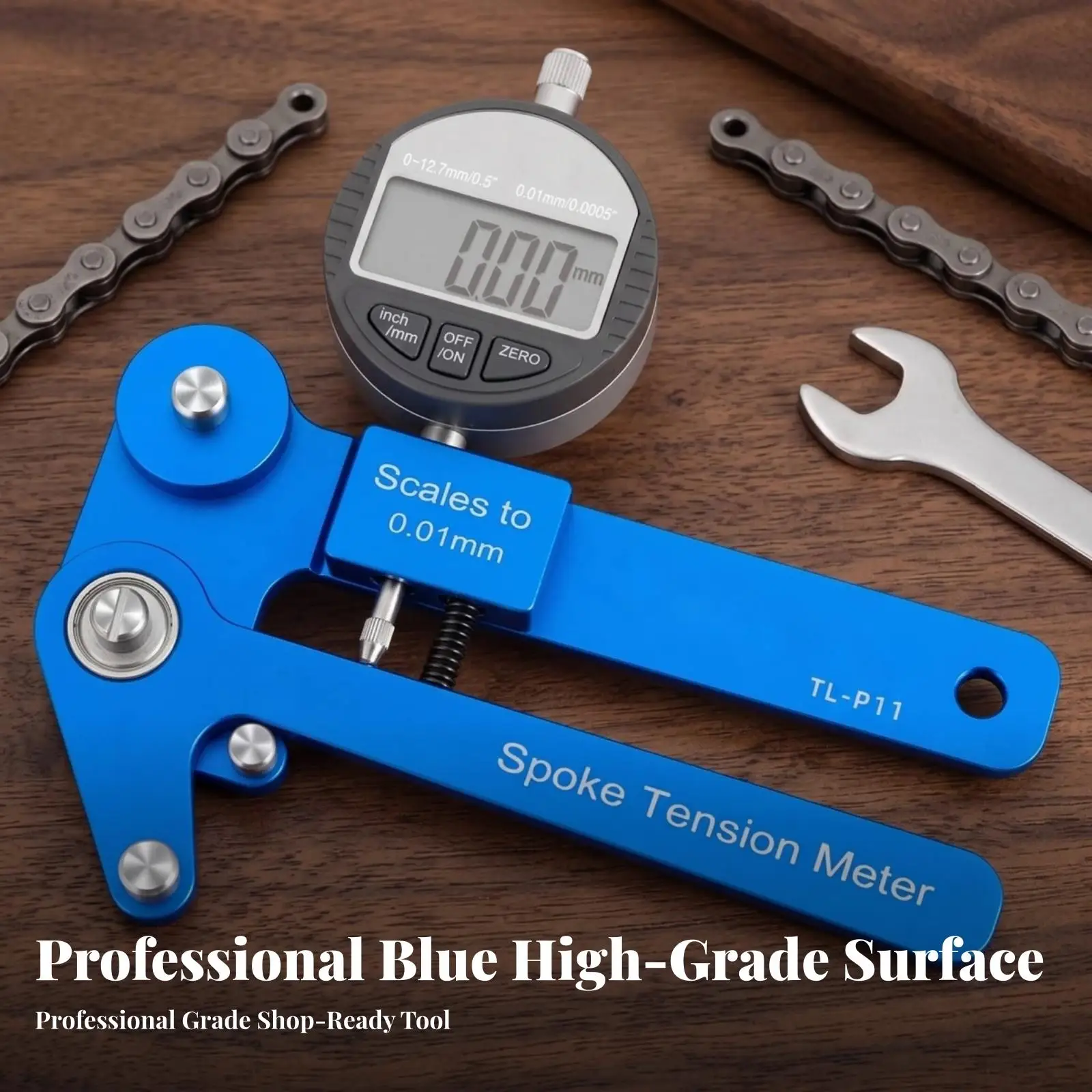 Aluminum Alloy Bike Tension Gauge Spoke Meter Measuring Tool for Bicycle Wheel Truing and Maintenance Work
