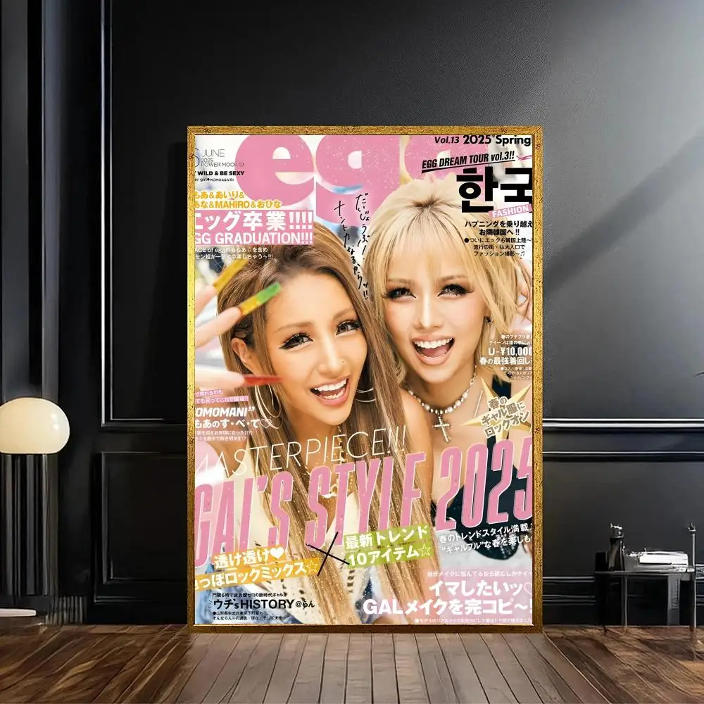 Kunstwerk, Gyaru-Magazin-Illustrationsposter, selbstklebender, wasserfester Papieraufkleber, Wanddekoration für Kaffeehaus, Bar, Zimmer – Detail 10