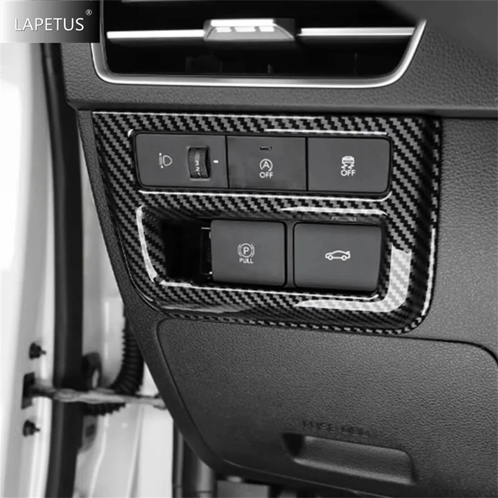 

Carbon Fiber Front Head Lights Headlight Headlamp Switches Button Cover Trim ABS Accessories For Hyundai Sonata 11th 2024 2025