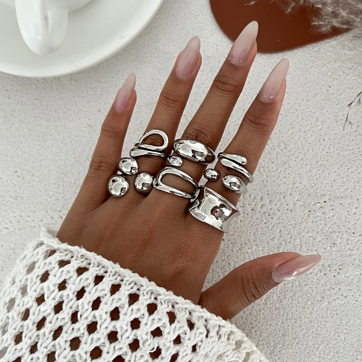 DIEZI One Set Fashion Hollow G – Vintage Punk Knuckle Rings Set recenzja i cena