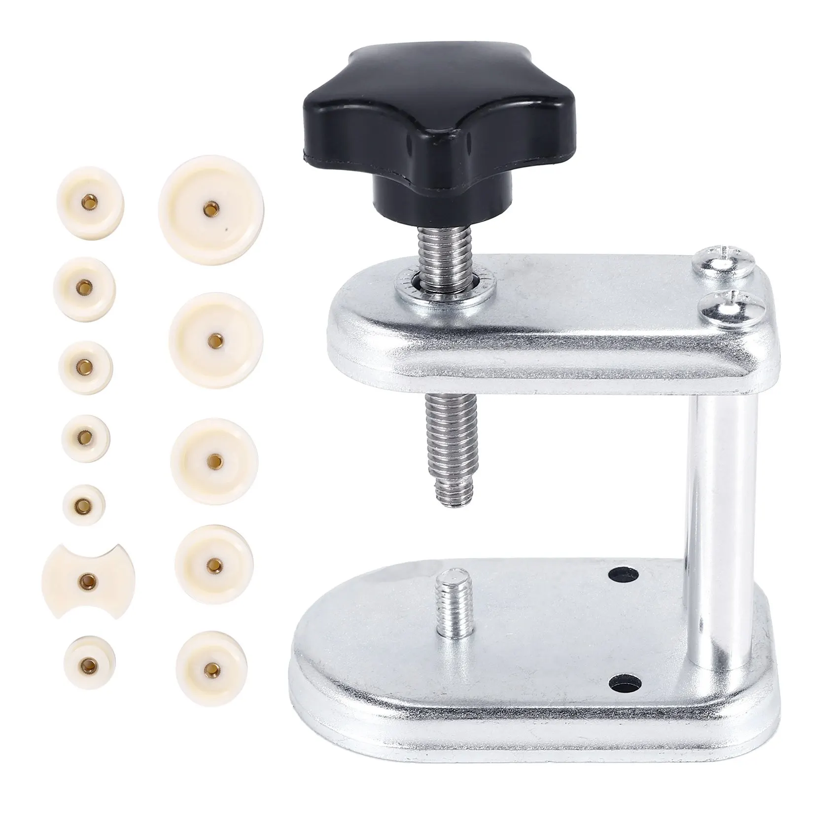 13 قطعة ساعة حافظة الصحافة يموت ساعة كريستال الجبهة الخلفية غطاء حافظة المسمار الصحافة الضغط إغلاق الساعات طقم تصليح