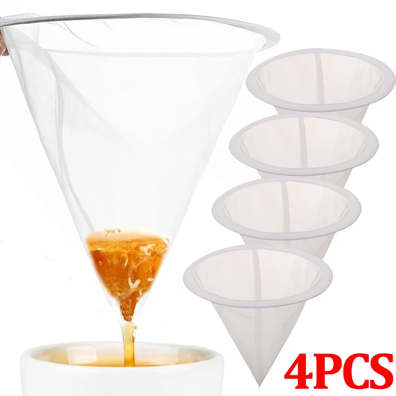 150 Mesh Nylon Filter Bags Honey Strainers Funnel-shaped Strainers Food Grade Impurities Filter Mesh Bag Beekeeping Special Tool