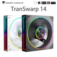 Ventilador ARGB de 140mm diseño de espejo infinito 5V 3PIN Aura Sync 4PIN PWM 600-1800RPM ventilador enfriador Jungle Leopard Transwarp Star Ring 14