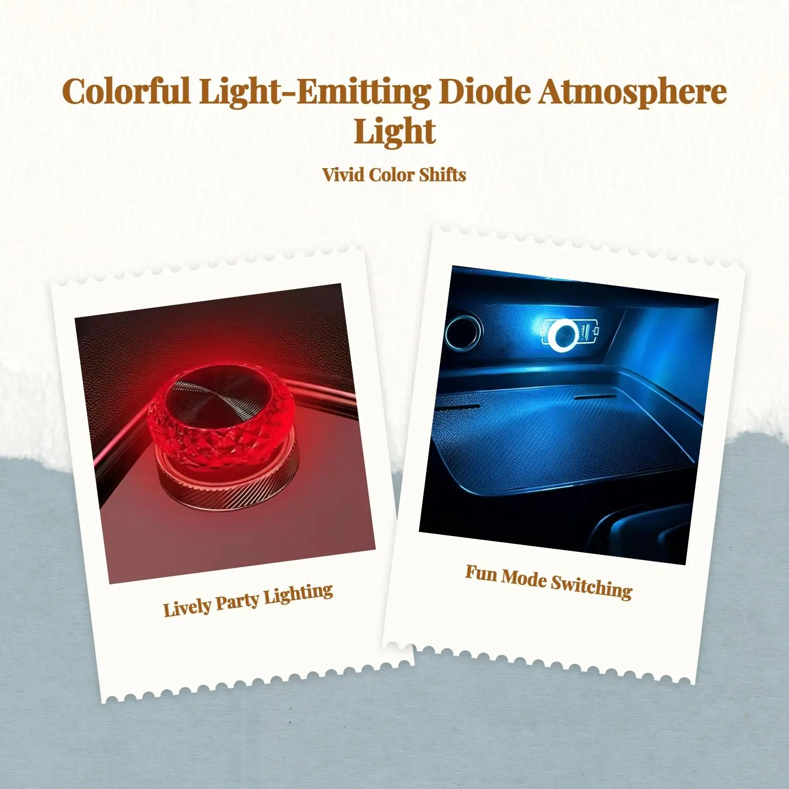 Led Car Light RGB USB Atmosphere Lamp Portable Acrylic Color Changing for Car and Room Use