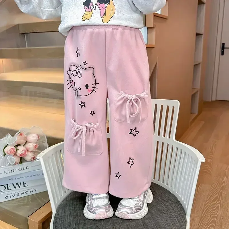 Sanrio Meisjesbroek Koreaanse Versie Schattige Hello Kitty Print Casual Broek Westerse Stijl Sanitaire Broek Kinderen Groothandel