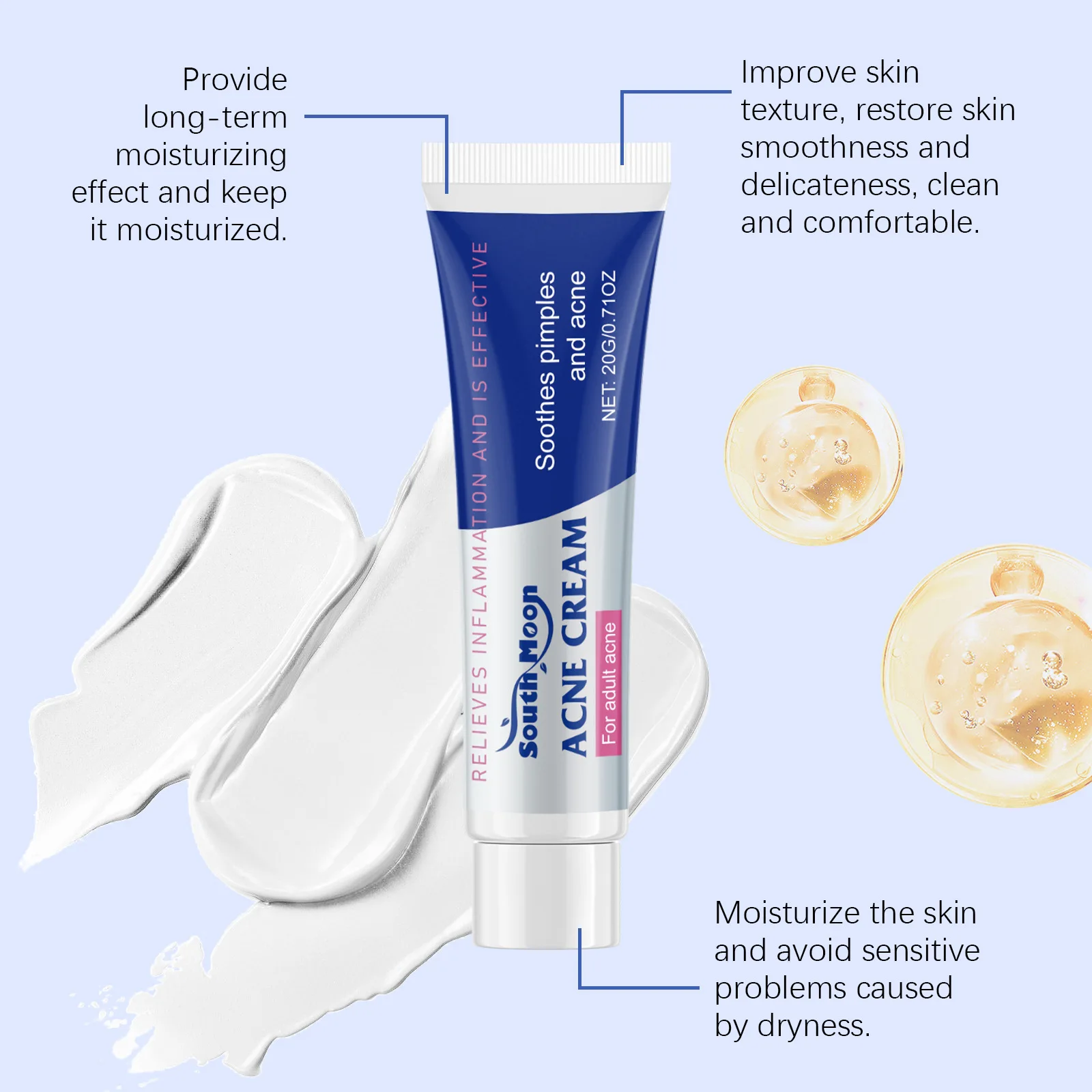 Salicylic Acid Acne Cream Clean Pores Reduce Pimple Fade Acne Repair Damaged Skin Soothe Redness Aloes Extract Repair Acne Cream view 6