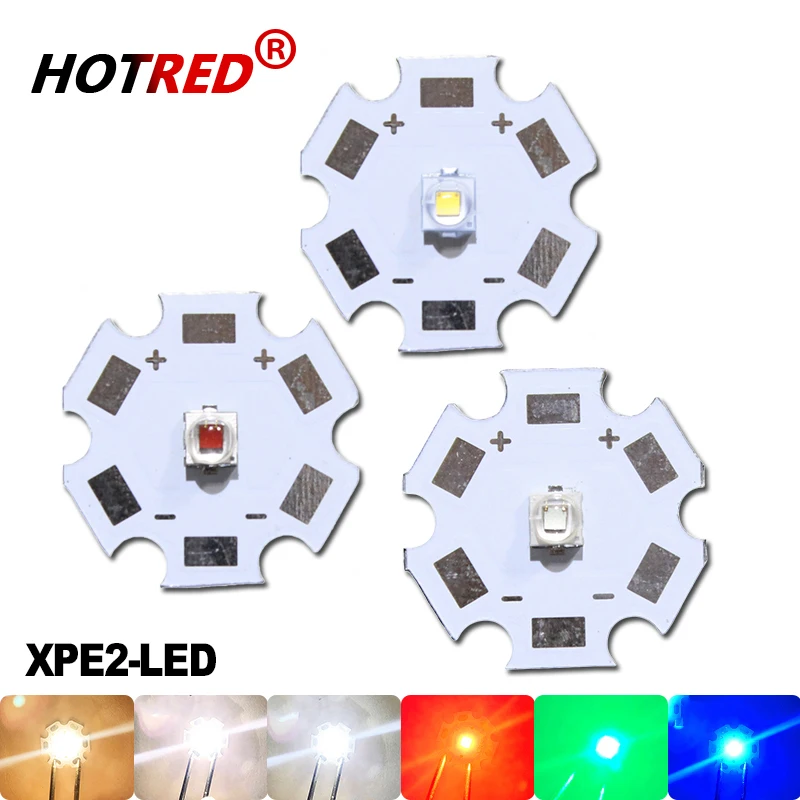 50PCS 3W LED Original XPE2 XP-E2 R3 Cold White Warm White Neutral White Red Green Blue 1W-3W LED Diode Chip Light Lamp With PCB