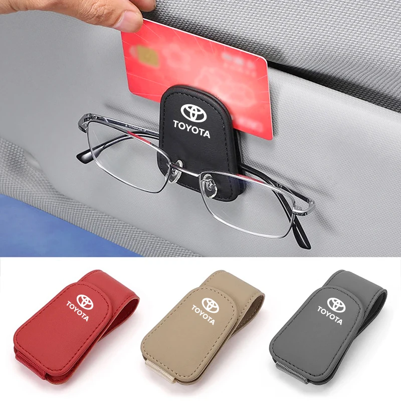 Car Glasses Sun Visor Box Auto Sunglasses Clip Card Accessories For Toyota GR Gazoo Racing Supra Corolla Parts Sport 86 Yaris