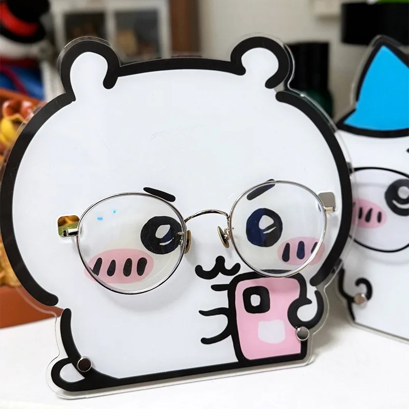 Cartoon Glasses Storage Shelf Kawaii Acrylic Hair Clip Holder Stand Up Multifunctional Rack Bedroom Organizer Home Accessories