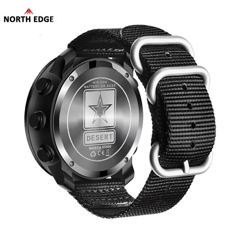 NORTH EDGE DESERT Men Digital Watch Outdoor Sports Running Swimming Outdoor Men Watch Altimeter Barometer Compass Waterproof 50M