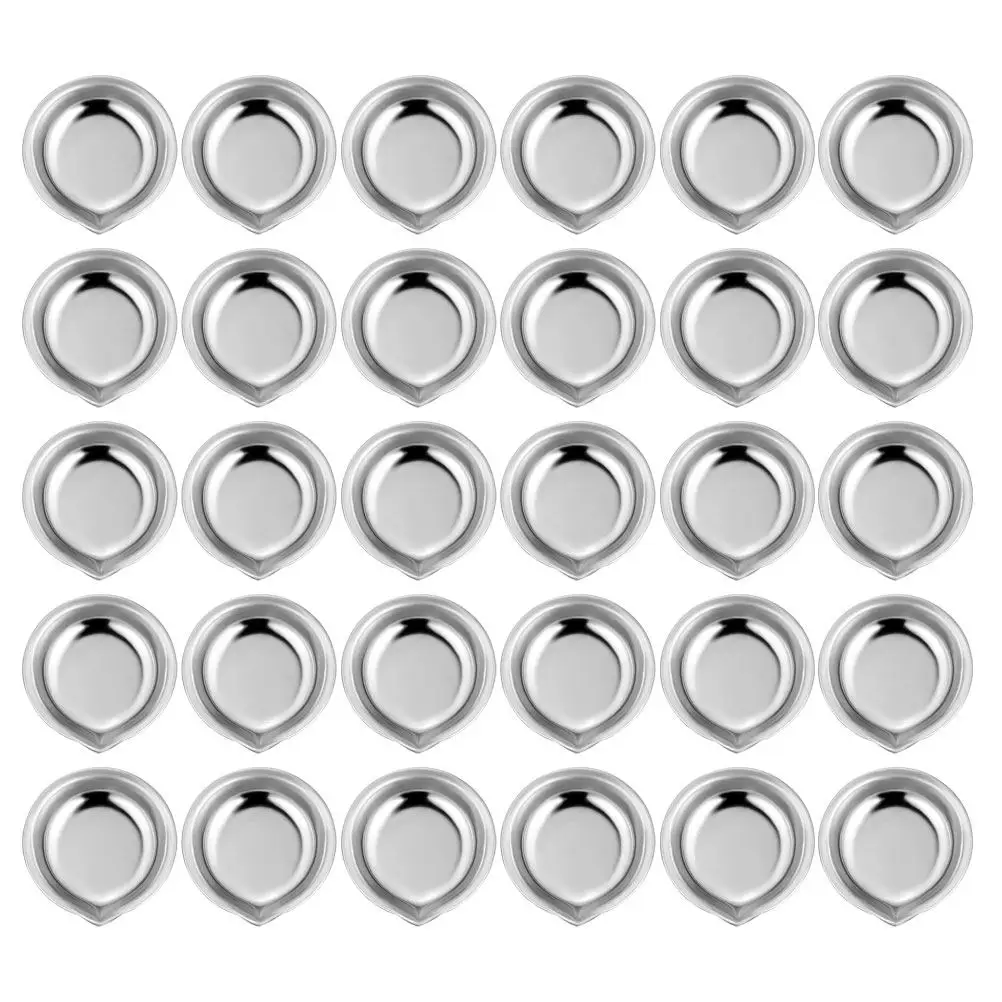 

30Pcs Stainless Steel Paint Mixing Palettes Compact Round Color Mixing Palette Tray Small Portable Artist Palette for Watercolor