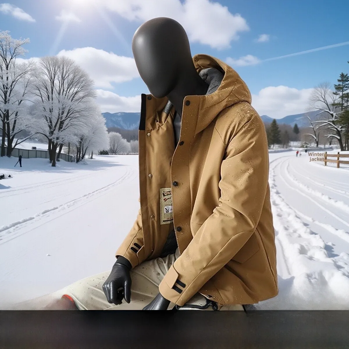 

Men's Outdoor Thiened down Jaet aphene Heating Lo Temperature White Du down 90% Fill Power Winter Coat Hooded