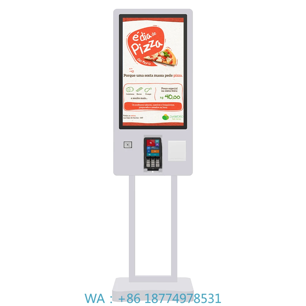 

Машинный киоск со сканером QR-кода NFC Принтер Самообслуживающий киоск Pos Машина Сенсорный экран Оплата Заказ в ресторане