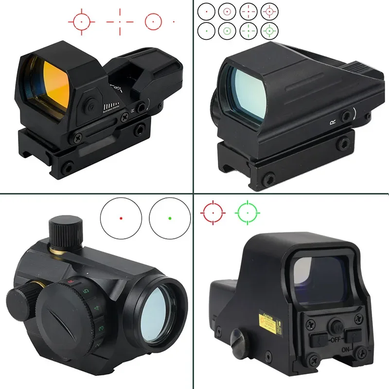 

Hunting Optical Scope Tactical Compact Riflescope Holographic Red Green Dot Sight Adjustable Brightness Rifle Shooting Aiming