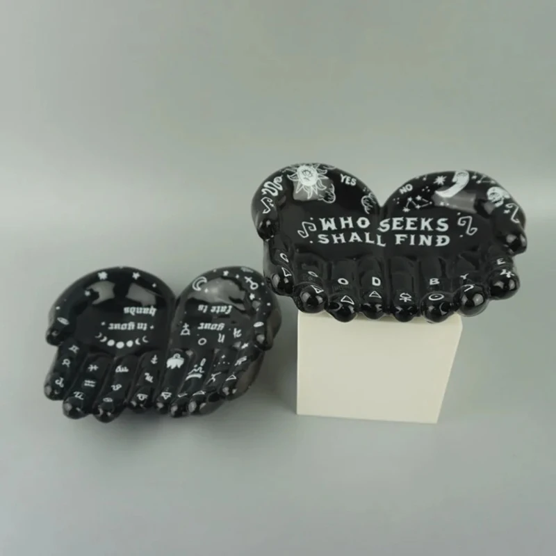 

Storage Rack Cute Halloween Ceramic Jewelry Organizer Buddhist Emotional Buddha Sculpture Display Plate Necklace Earring Ring