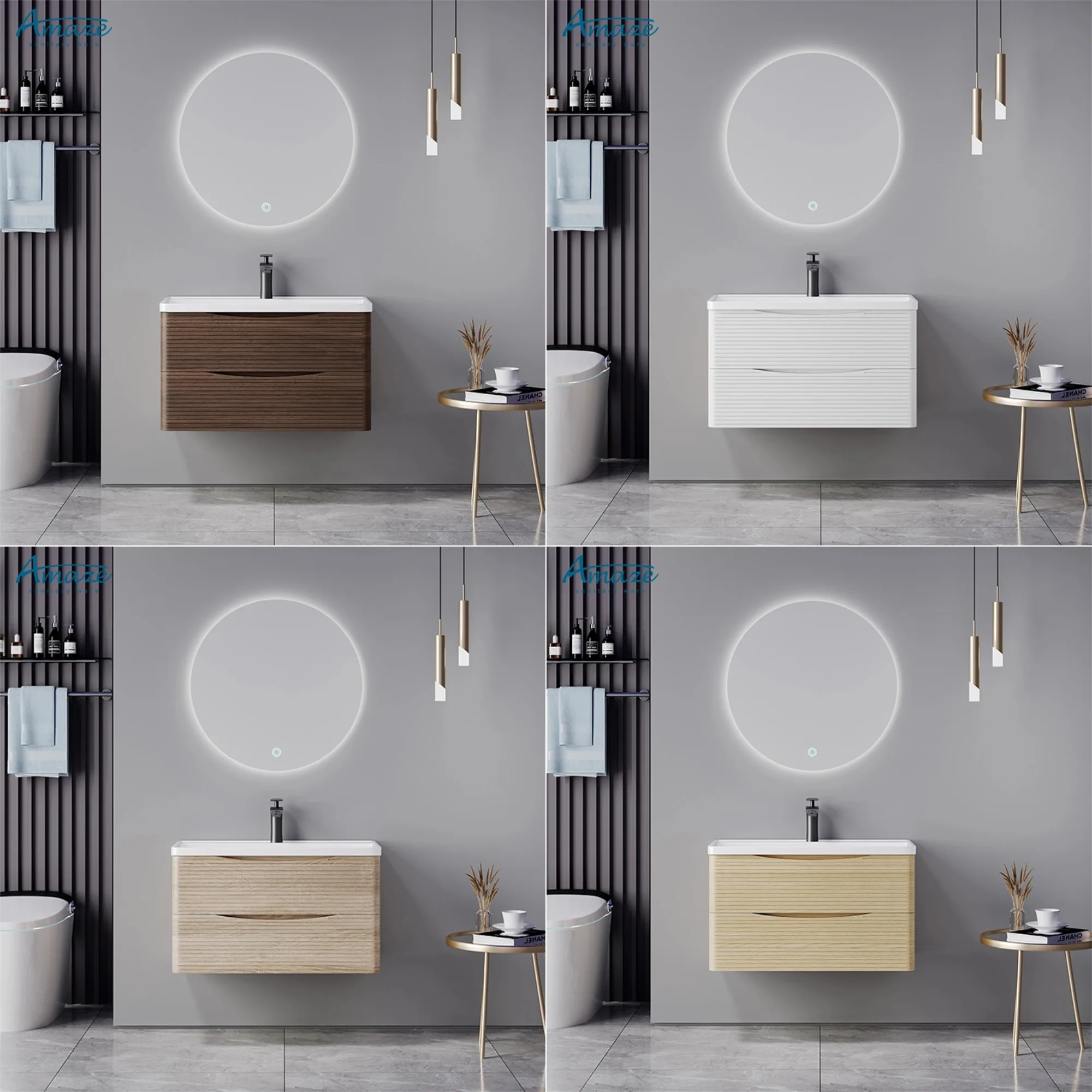 مشروع الفندق الفاخرة الحمام بالباطل الحديثة مزدوجة أدراج الطب خزانة واحدة بالوعة الحائط مجموعات الحمام #5