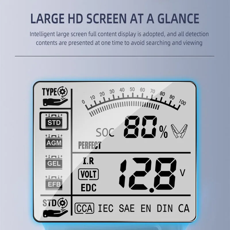 12V/24V Automotive Battery Tester Digital Display Parameters Automotive Battery Internal Resistance Tester 1 PC