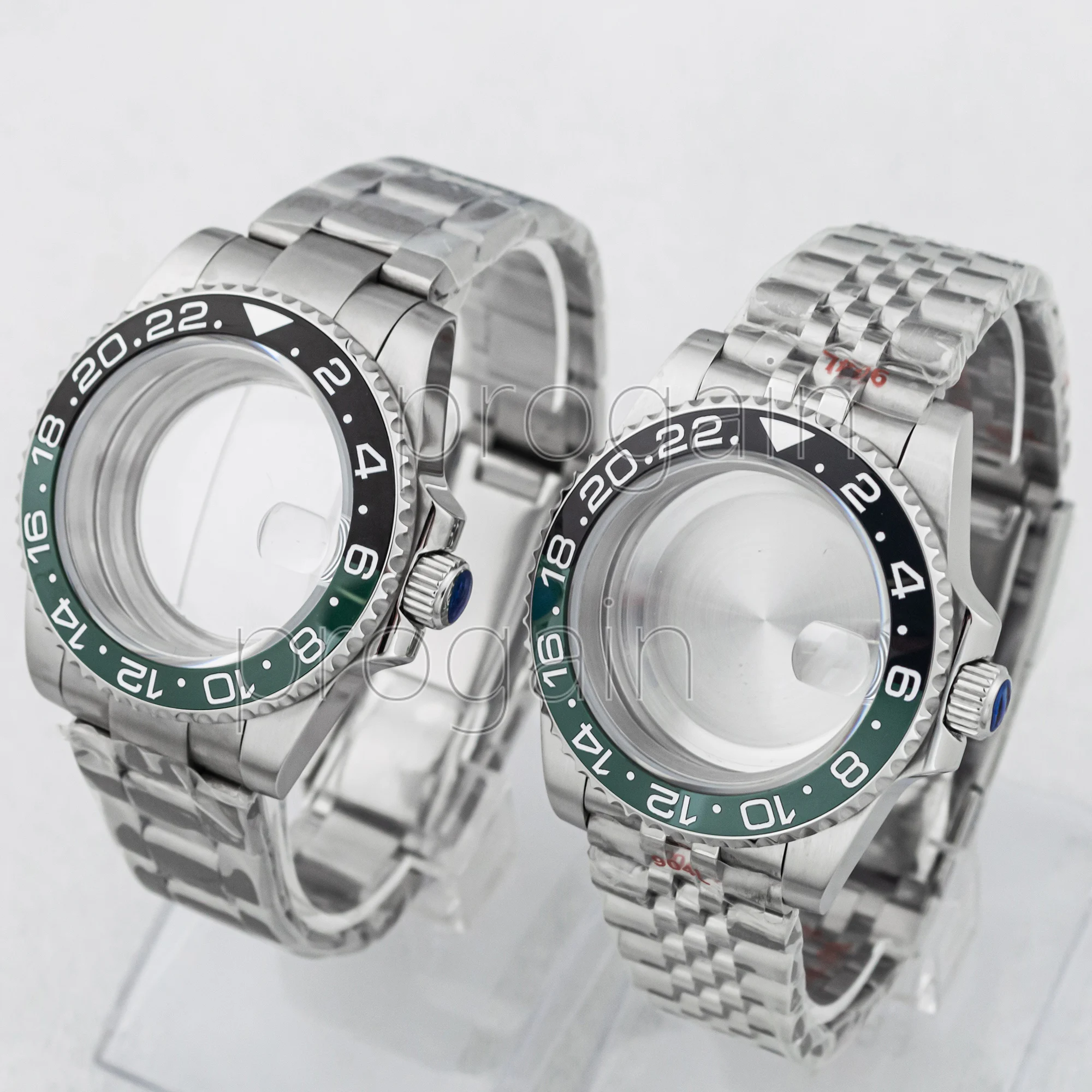 40mm NH35 Case Strap Stainless Steel Watch Case Strap Waterproof Sapphire Glass for SUB GMT NH35 NH36 Movement