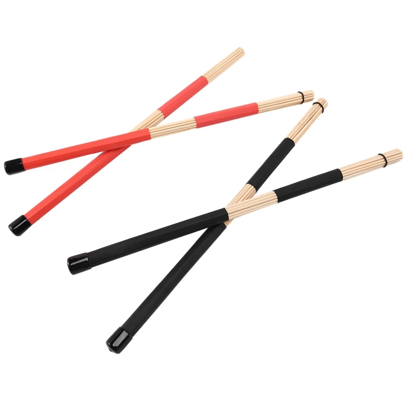 2 Pairs Drum Sticks Brushes Rute Jazz Drumsticks Practical Drumsticks For Skilled Drummers To Create New Sound Of Drum