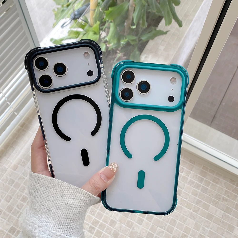 

Для iPhone 17 pro max акриловый чехол для мобильного телефона tpe подходит для повышенной проницаемости 17air подушка безопасности с защитой от падения магнитный корпус