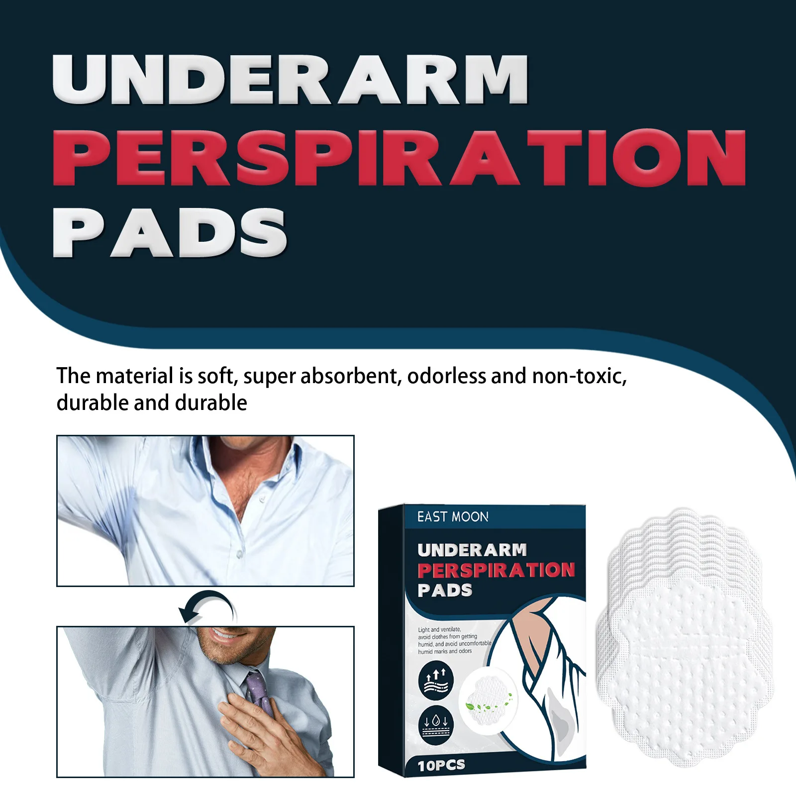 Antiperspirant Underarm Sticker Men Women Anti Perspiration Absorbing Sweating Odor Deodorant Armpit Anti Sweat Pads Patch 10PCS