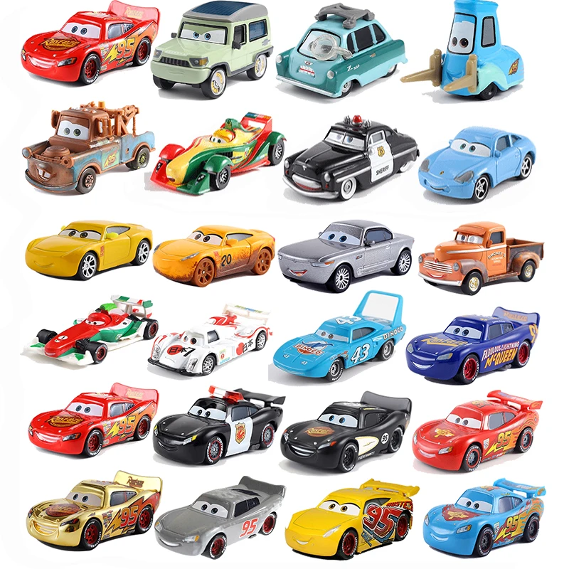 Cars 2 Disney Pixar Car 3 Toy Lightning Mcqueen Original Mini Racing Dinoco Racer Collection Diecast Metal small Model Kids Gift