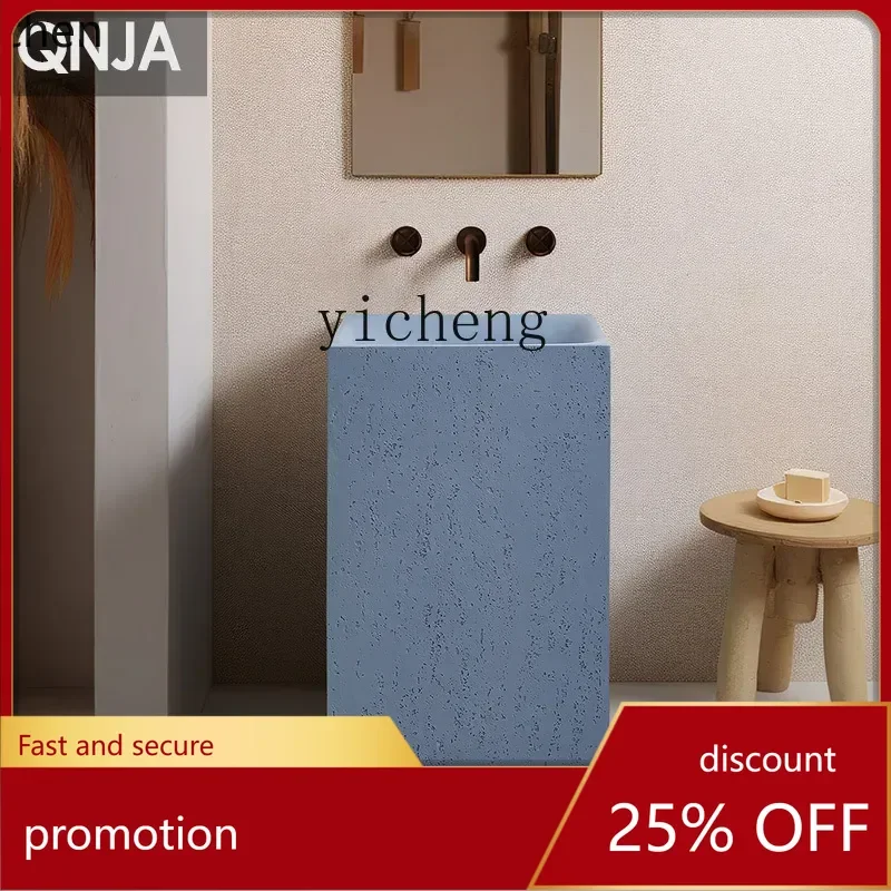 

HT Травертин Стоящая раковина Квадратная напольная раковина Художественный умывальник