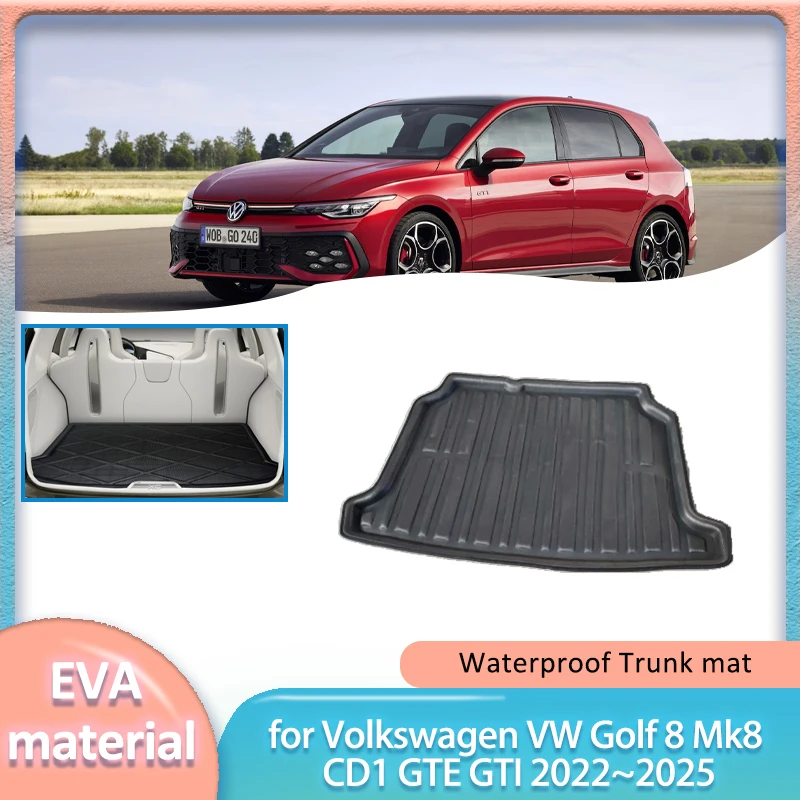 

Для Volkswagen VW Golf 8 Mk8 CD1 GTE GTI 2022 ~ 2025 Автомобильный коврик в багажник, подставка для багажника, напольный ковер, водонепроницаемый чехол, аксессуары