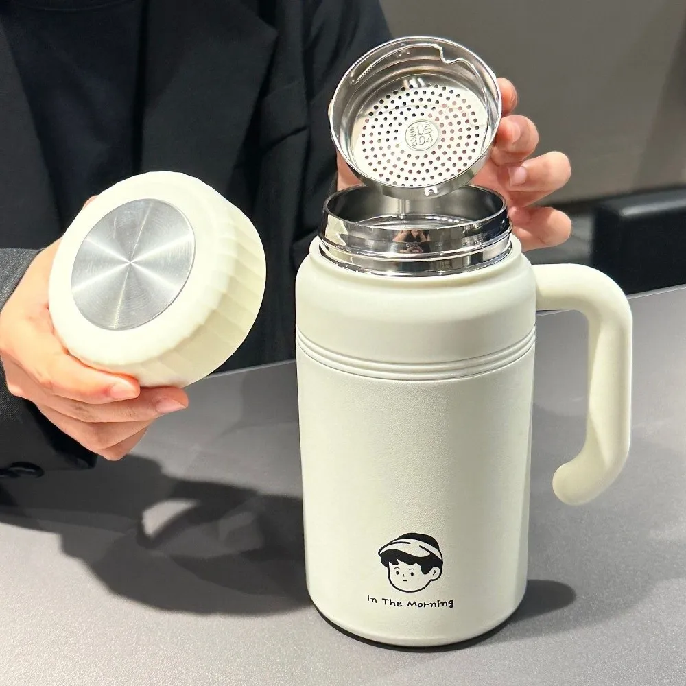 

Бутылка для воды большой емкости из нержавеющей стали, 1000 мл, стильные термосы, герметичная, с ситечком для чая, изолированная чашка для ежедневного использования