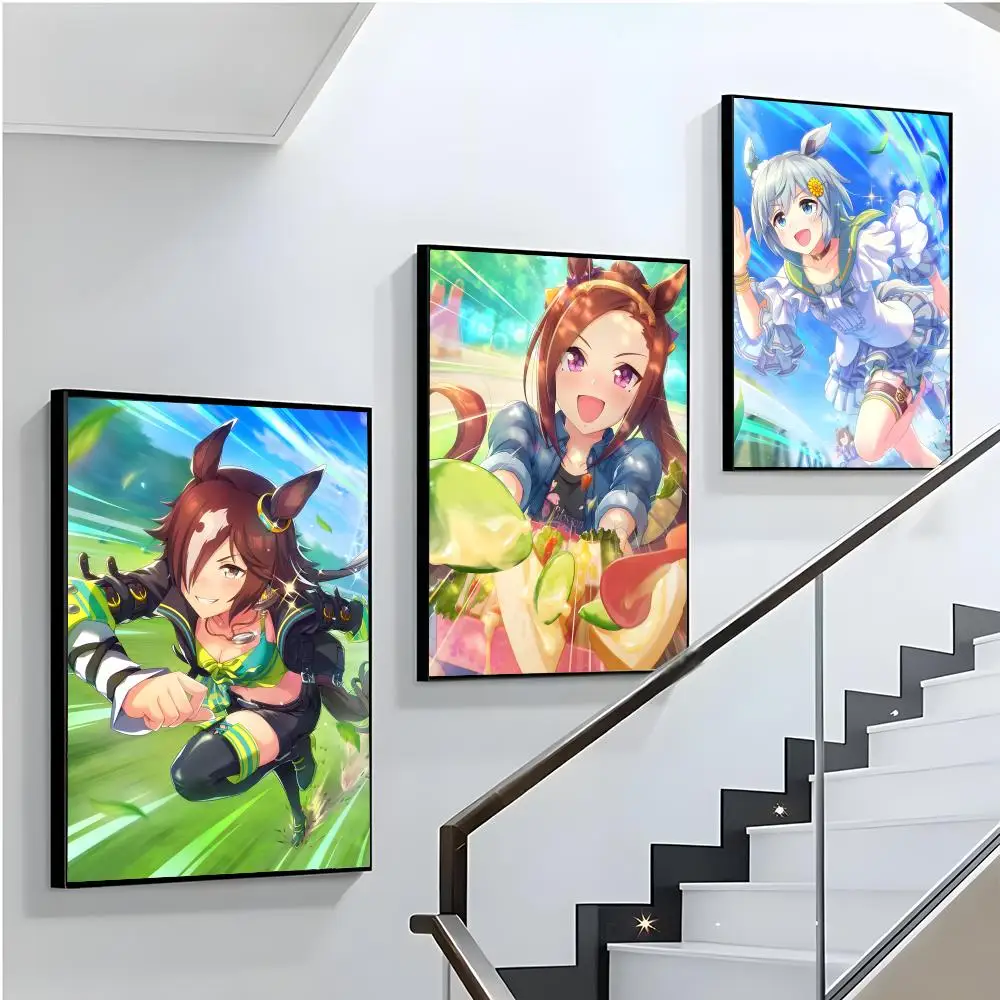 لعبة أنيمي U-Uma Musume Pretty DerbyS ملصق لغرفة المعيشة وغرفة النوم والبار جدار الفن يطبع ورقة ملصق الديكور الهدايا