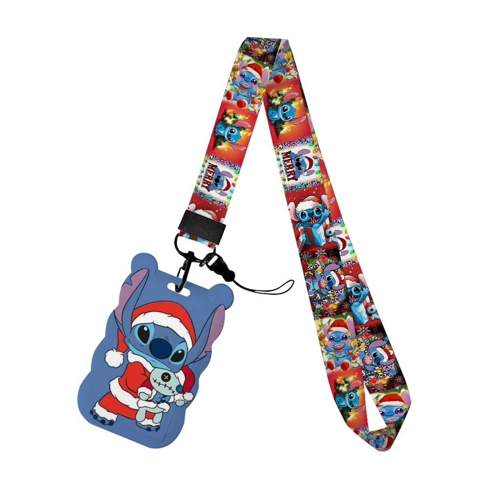 

Christmas Disney Stitch Card Badge Holder ID Card Bus Card Holder Badge Reel Retractable Reel Clip Lanyards Xmas Accessories