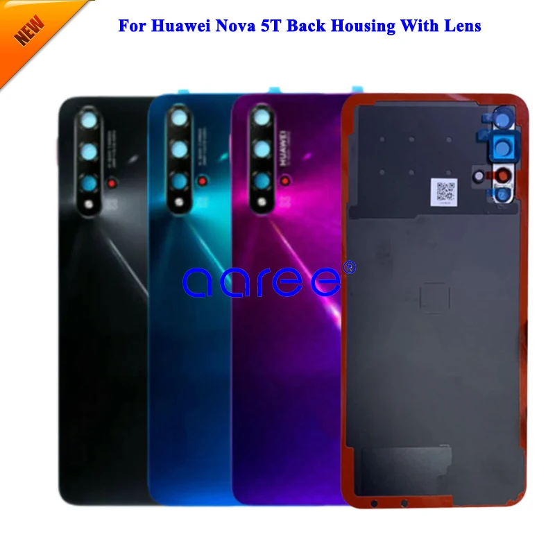 Grade AAA Back Cover with Camera Lens For Huawei Nova 5T Back Housing Back Cover Door with Adhesive