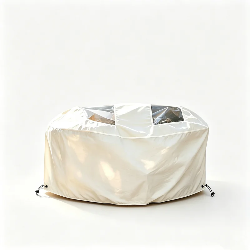 2Pcs Beige Winter Anti-Frost Nonwoven Tree Protection Bag With View Window Double Side Drawstring Cold Resistant Warm Cover For
