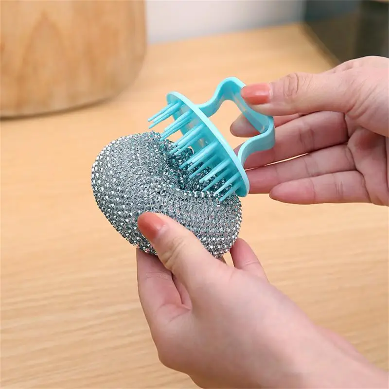 Cleaning Brush Household Firm Light Stainless Steel Cleaning Products Pot Brush 360 Degree Cleaning Economic Dishwashing Tool