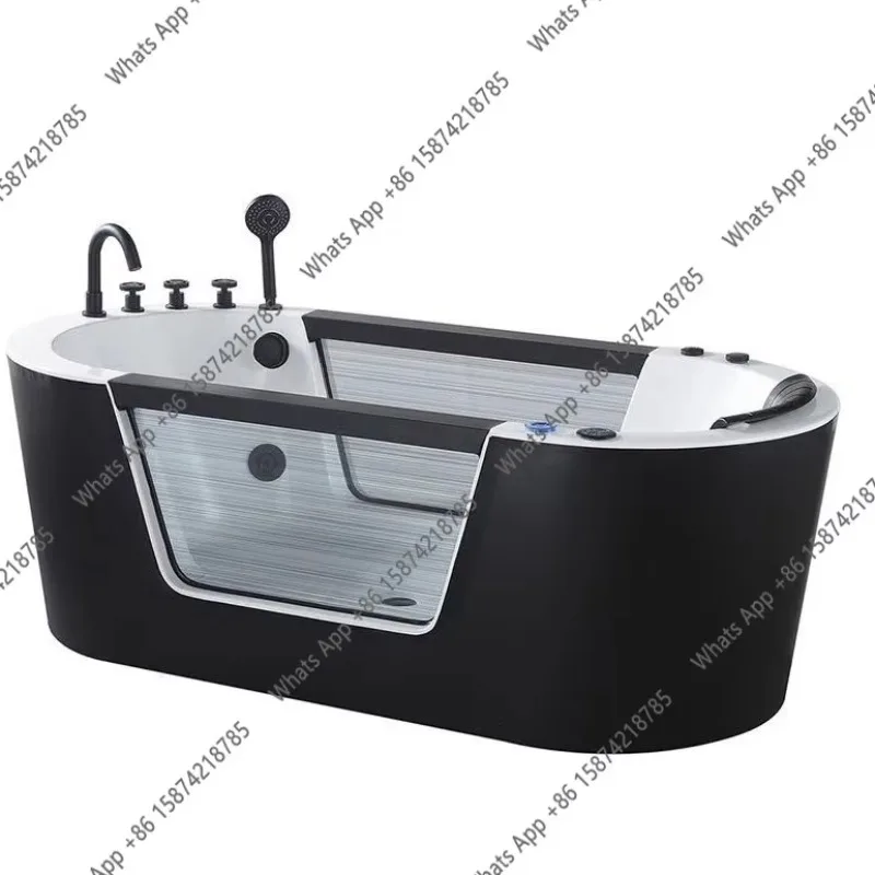 X30 Freestanding Seamless Integrated Bathtub Acrylic Surf Massage Thermostatic Adult Bathtub See-through Glass Bathtub