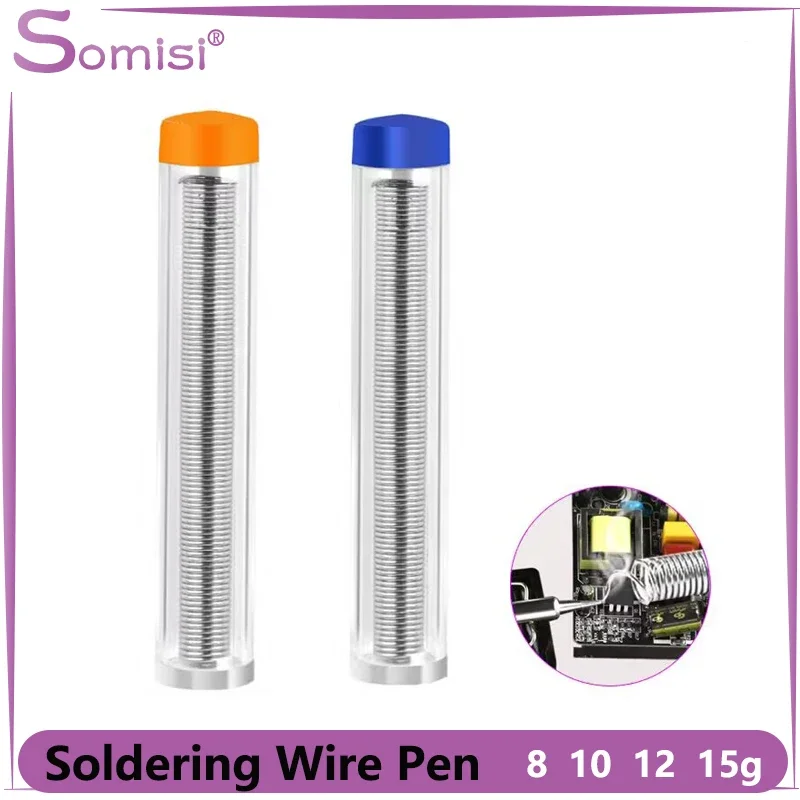 

1/5Pcs Solder Wire Pen Tube Dispenser Tin Lead Core Soldering Wire 0.8MM 8g 10g 12g 15g For Circuit Board Electronics Devices