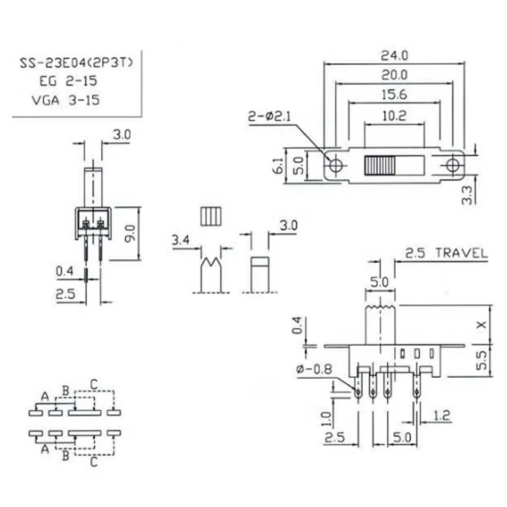 

5PCS 3296W Adjustable Multiturn Potentiometer Precision Variable Resistor 1K 2K 5K 10K 20K 50K 100K 200K 500K 1M2M Potentiometer