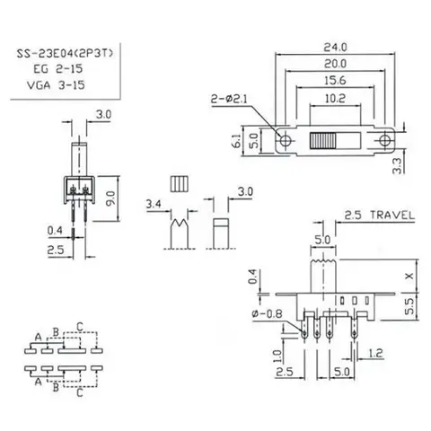 5PCS 3296W Adjustable Multiturn Potentiometer Precision Variable Resistor 1K 2K 5K 10K 20K 50K 100K 200K 500K 1M2M Potentiometer