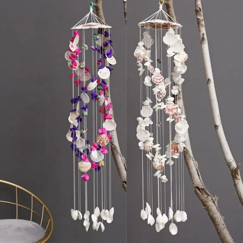 Colorful Shell Exquisite Japanese Style Double Dragon White Color Wind Chimes Fashion Ornament