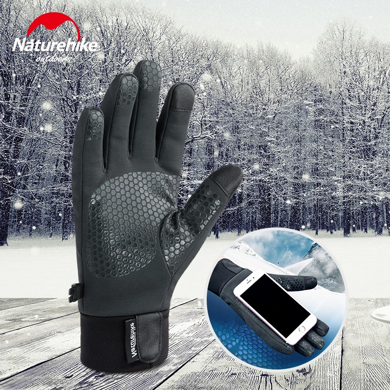 Naturehike Handschoenen Touchscreen Mountainbiding Cycling Sport Winter Fleece Anti-Slip Handschoenen Waterdichte Outdoor Vishandschoenen