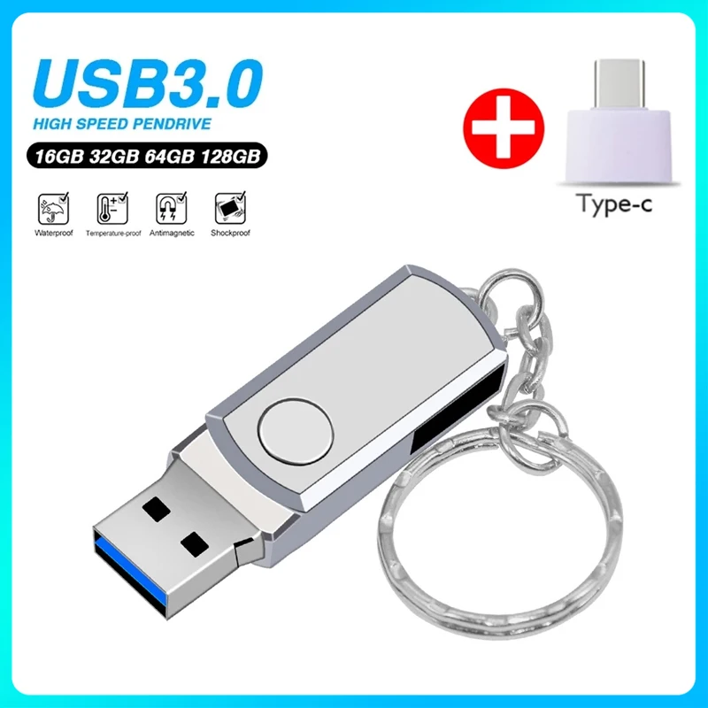 

Usb-флеш-накопитель металлический с интерфейсом USB 3,0, 8-128 ГБ
