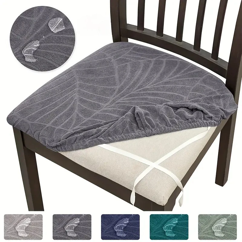 Fundas elásticas jacquard para asientos de silla, para comedor, oficina, asiento giratorio, decoración del hogar, extraíbles, 1/4 unidades